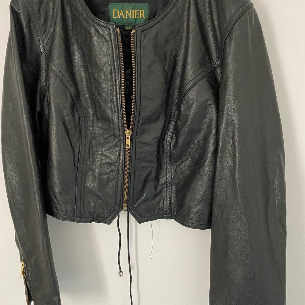 Ladies genuine leather jacket.